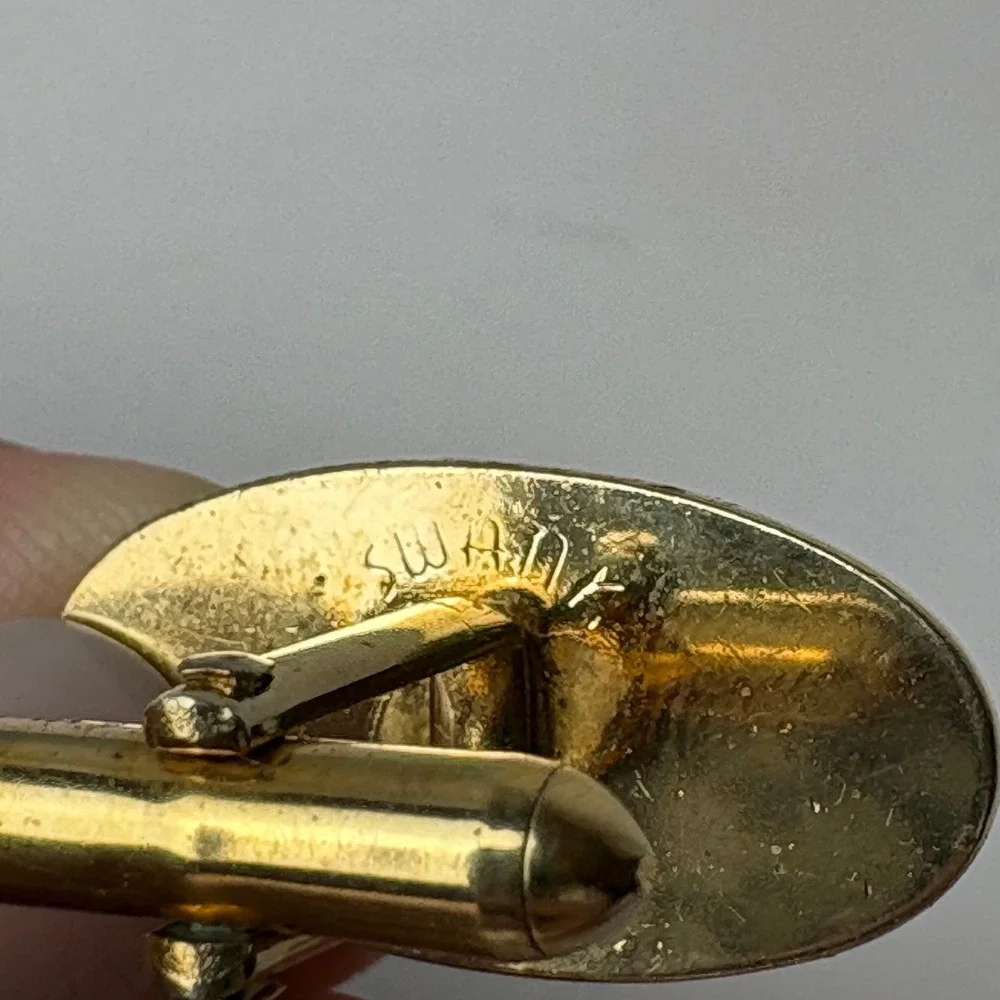VIntage SWANK‎ Mens Gold Tone Oval Textured Cufflinks Dress Formal